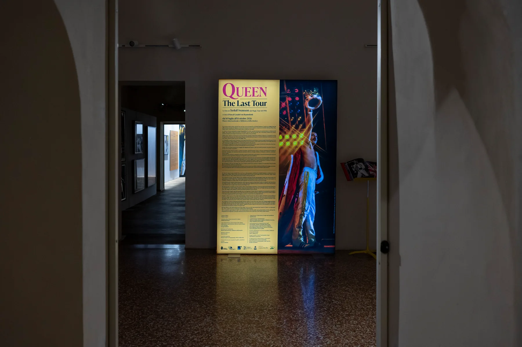 L’ingresso del percorso espositivo di Queen The Last Tour al Museo internazionale e biblioteca della musica di Bologna.
